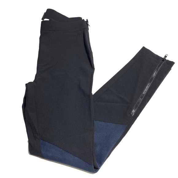 NWOT GAP Black with Blue Suede Combination Skinny High Waisted Pants Size XS - Picture 1 of 12